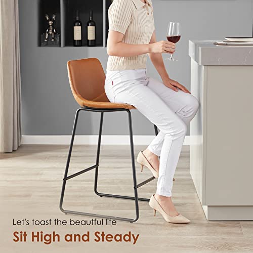 Counter Height Bar Stools Bar Stools Set Of 4, Industrial Counter Chair Dining Chairs,Modern Counter Height Stools Barstools Boho For High Table Home Office Kitchen Islands Chair Whiskey Brown,24" #TOP3