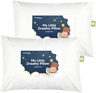 2-Pack Toddler Pillow - Soft Organic Cotton Toddler Pillows for Sleeping - Small