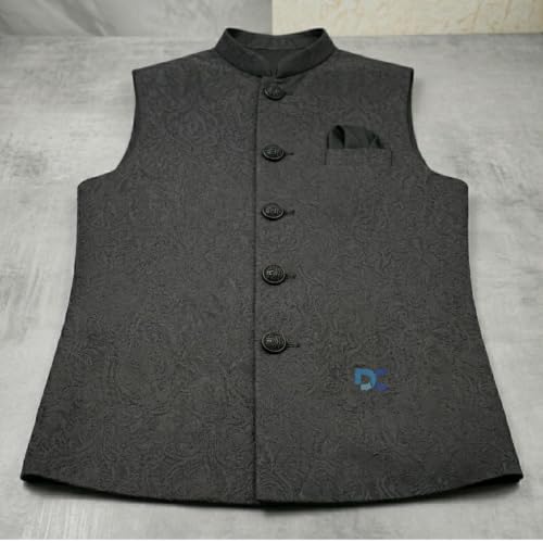 Image of Pack of 12 Black Color Buttons Diameter 18 mm,(28L) for Sherwanis, Waist Coat for Men and Art and Craft Round Buttons