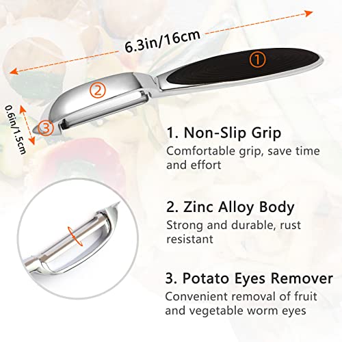 Eirpde Vegetable Peeler For Kitchen, Fruit, Carrot, Veggie, Potatoes Peeler, Y-Shaped And I-Shaped Stainless-Steel Multi-Function Set Peelers, Durable Non-Slip Handle(2-Piece) #TOP2