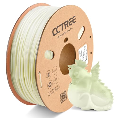 CCTREE Temperature Color Change PLA+ Filament 1.75mm, Grass Green to White 3D Printer Filament PLA Plus, Accuracy +/- 0.