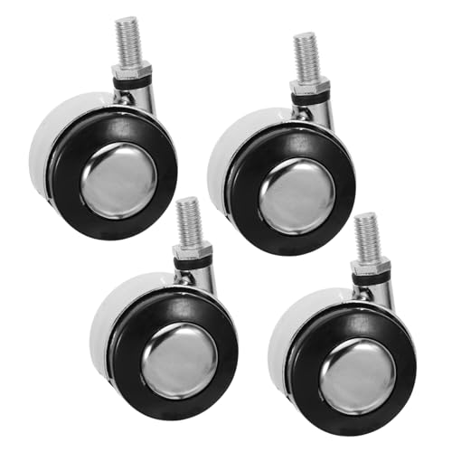 DOITOOL Ruote Girevoli Piccole per Sedia da Ufficio Attacco Filettato M8 Set da 4 Rotelle Silenziose per Tappeti e Pavimenti Duri Ricambio per Sedie da Scrivania Facile Installazione e