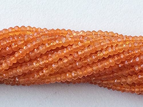Carnelian faceted rondelles naturelles haut de gamme pour création de collier de luxe 3mm