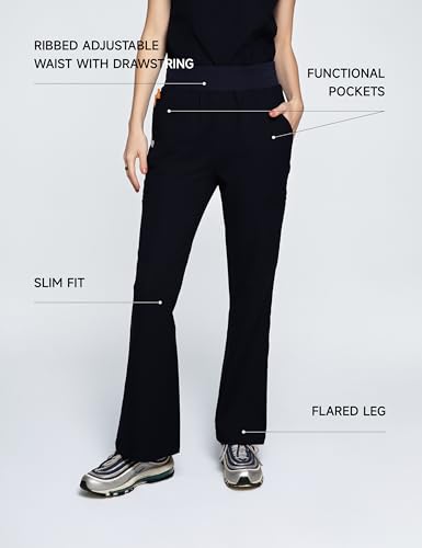 Image of Sedona Flared Scrub Pants for Women - High-Waisted, Slim Flared Fit with 6 Functional Pockets, Stylish Design