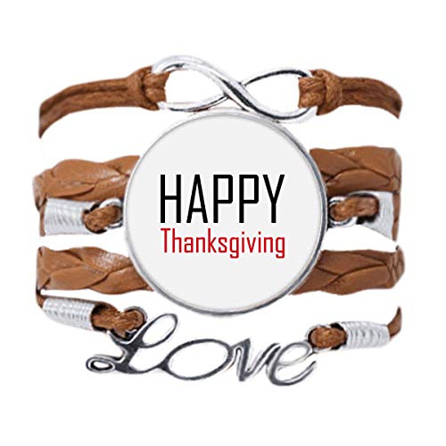 Célébration des Mots la Corde tordue bracelet cuir noir Thanksgiving fête amour