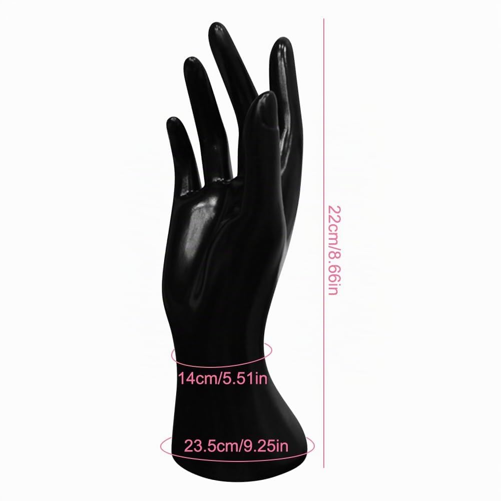 Lot de 2 présentoirs à bijoux pour tête de buste, boucles d'oreilles, mannequin, main, bracelet, bague - Noir