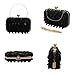 RomanticDesign Women Bling Evening Bag Fashion Embroidered Beaded Sequin Clutch Cocktail Wedding Party Purse, Black