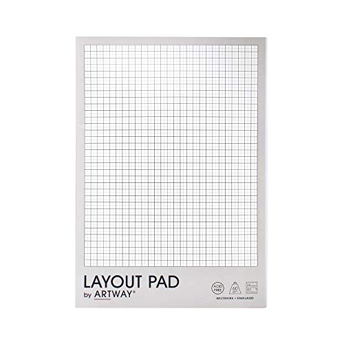 Artway - Podkładka z układem A3-60 g/m² - Papier bezkwasowy, odporny na odbarwianie - z siatką układową - 35 arkuszy