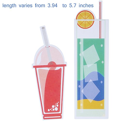 Blulu 60 Pieces Summer Bookmarks Cold Drink Theme Bookmarks Cute Colorful Dessert Bookmarks For Students Kids Adults Reading #TOP6