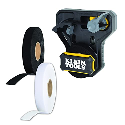Ruban auto-agrippant Klein Tools 80144 pour gestion des câbles en rouleaux blancs et noirs