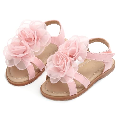 Image of PHIRAMIN Toddler Girl Sandals - Flower Girl Dress Shoes Open Toe Little Kid Wedding Party