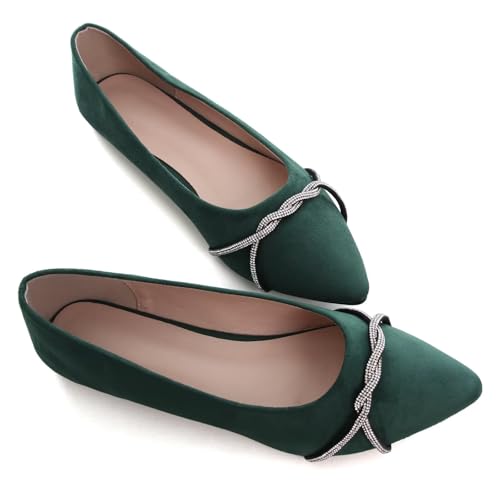 Image of Stunner Womens Flats Fashion Pointed Toe Bowknot Ballet Flats Cute Slip On Dress Flats Comfortable Party Wedding Flats2