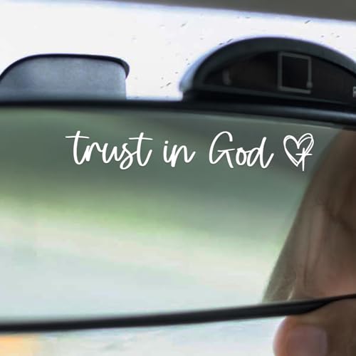 Image of 3X Trust In God Mirror Decal, Car Stickers For Women, Jesus Stickers For Cars, Trust In God Rearview Mirror Sticker, Jesus Car Decal, Cars Decals For Men