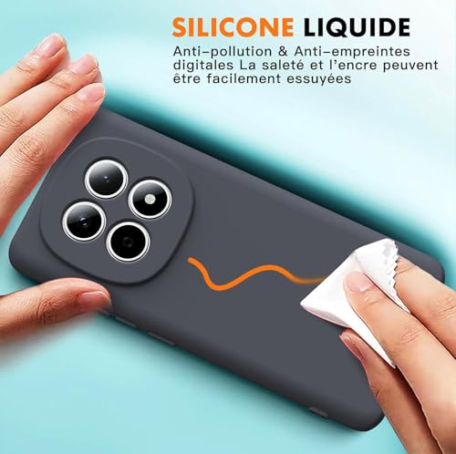 Image of DIZORO Compatible with Mi Redmi Note 15 5G Back Cover with Upgraded Square Edges for Camera Protection Shockproof Flexible Matte Liquid Silicone Mobile Phone Case (Space Grey)