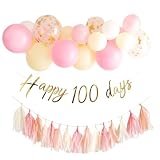 Hanamei 誕生日 飾り付けセット バースデーデコレーションセット 女の子 男の子 大人 パーティー 100days Half Birthday 【サクラピンク 100days】