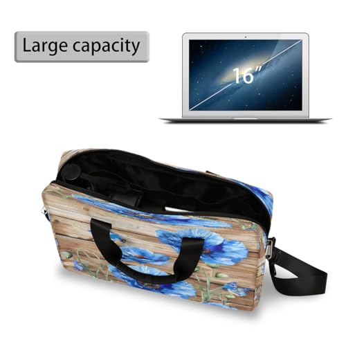 Maletín para Laptop Retro Azul con Diseño Floral 15.6" miniatura 4