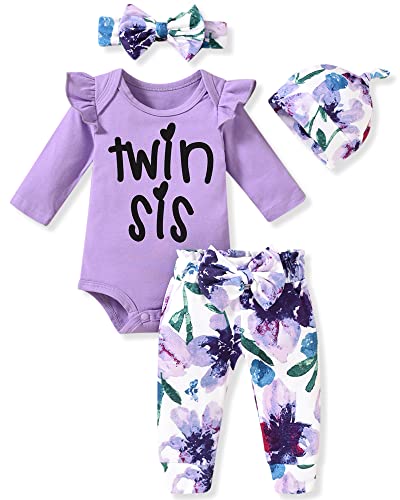 Image of fioukiay Baby Girls Clothes Infant Romper Bodysuit Pants Set with Headband