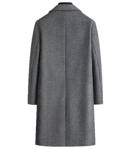 FTIMILD Mens Wool Blend Pea Coat Warm Winter Trench Coat Notched Lapel Double Breasted Overcoat2