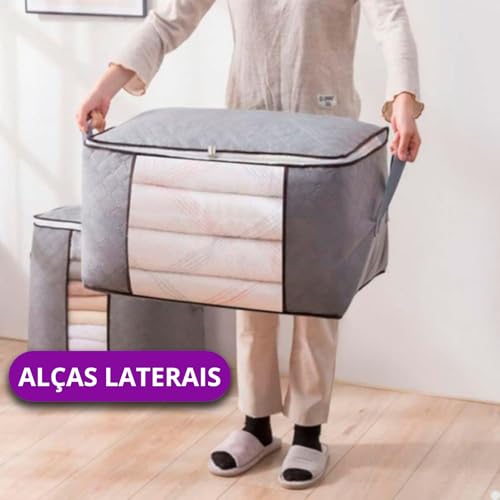 Kit 2 Bolsas Organizadoras Multiuso - Proteja e Armazene Roupas, Cobertores e Travesseiros com Facil