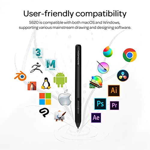 GAOMON S620 OSU Signature Graphics Tablet with 4 Express Buttons, for Drawing, Online-Learning, Compatible with Windows & Mac & Android - Image 4