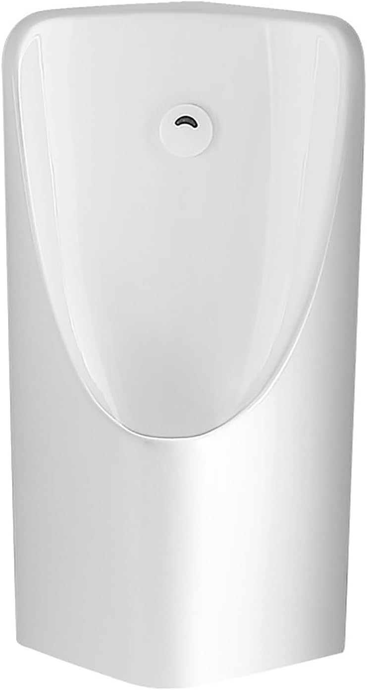 Corner Urinal for Men, Wall Mounted Ceramic Urinal with Intelligent Sensor Flush, Space-Saving Triangular Men's Toilet,for Home, Bathroom, Commercial Use(White)