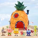 Kayuneed Decoración de acuario, 7 piezas de adornos de resina para pecera, paisaje de piña, casa de peces betta, cuevas acuáticas, accesorios de adorno para pecera de agua dulce y salada