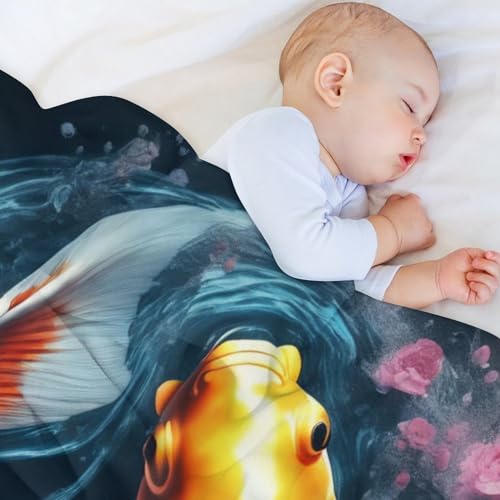 Couverture poisson koi hypoallergénique contre allergies de lit