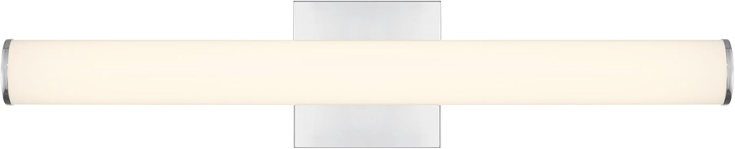 Savoy Lighting Assets 8-8888-24-CH Colt Cylinder Bathroom Vanity Wall Light, Integrated LED 24 Watt, 5" H x 24" W, Chrome