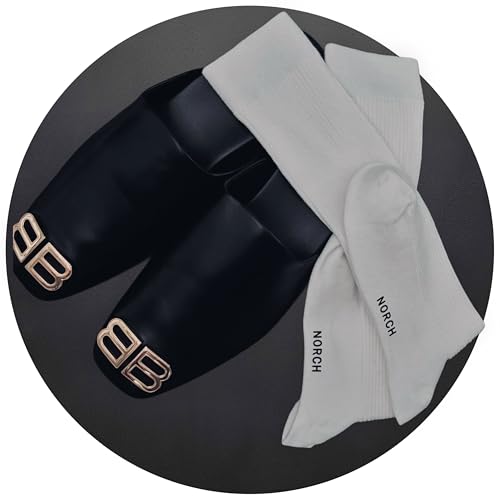 Image of Women's White Crew Socks - Soft Cotton Athletic Crew Socks, Breathable Stretch Fit for Casual Wear, Gym & Everyday Comfort (Size 6-10)