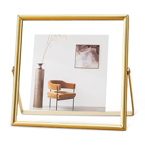 TESSTSY Marco Dorado 15x15 cm, Marco de Fotos de Cristal Para Flores Prensadas, Marco Para Flores Secas, Marcos Cristal, Fotos Metal Vertical, para Fotos de 10x10 cm, 9x13 cm y 5x8 cm | Ya disponible en tu tienda friki favorita! En mundofriki.es!