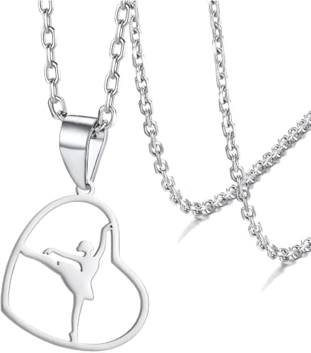 Cadeaux pour filles collier ballerine pendentif cœur récital de danse