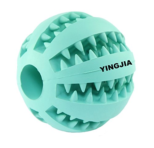 Dog Toy Ball, Nontoxic Bite Resistant Toy Ball For Pet Dogs Puppy Cat, Dog Food Treat Feeder Tooth Cleaning Ball,Dog Pet Chew Tooth Cleaning Ball Pet Exercise Game Ball Iq Training Ball (Blue) #TOP1