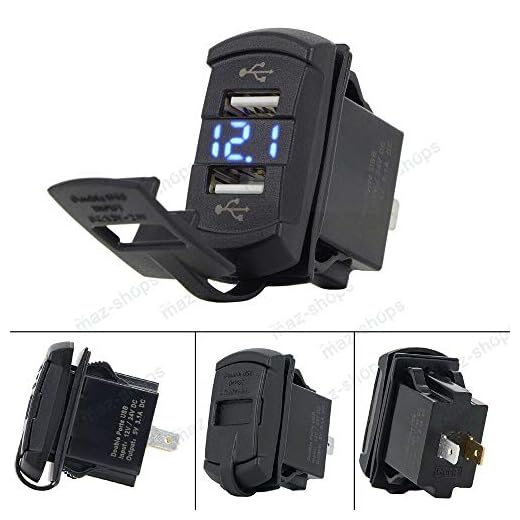 FidgetGear - Cargador USB Azul para Polaris RZR RZR4 Ranger XP 1000 900 800 Crew 2015 2016