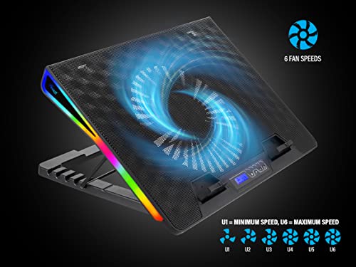 Rosewill-RGB-Laptop-Cooling-Pad-Gaming-Laptop-Cooler-for-12-17-Inch-Laptops-Big-Quiet-Fan-LCD-Control-Panel-Adjustable-Angles-Lighting-Modes-6-Fan-Speeds-2-USB-Ports-RWNB17C