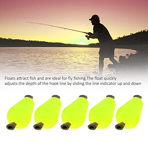 Fly Fishing Float Strike Indicator Fishing Bobbers 5 Pcs/Set Float Foam Tear Drop Strike Indicator Tackle Fishing(Fluorescent yellow) - Image 4