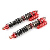 Stuurvnee 8 Mm Hinterrad StoßDäMpfung Aus Metall, Verstellbarer Puffer, BauchhöHle für 1/5 Hpi Rofun BAHA Rovan Baja 5T 5B 5Sc,Rot