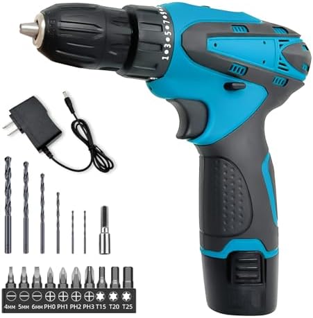 Cordless Drill Screwdriver Set With 2 X 2.0 Batteries, 2-in-1