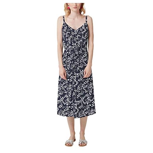 s.Oliver Damen 05.906.82.3141 Kleid, Blau (Navy AOP Flower Bouquet 59a1), (Herstellergröße: 34)
