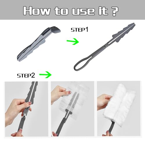 Image of 2PCS Extender Duster Mop Handle for Duster Refill, Replacement Foldable Dust Handle with 2 Count Duster Refills. (Grey)