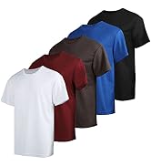 Yasumond T Shirts for Mens Quick Dry Short Sleeve Athletic Running Gym Workout Tee 5 Pack