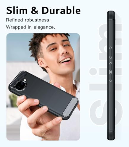 TesRank Funda para Google Pixel 10a con [2 Piezas] Cristal Templado Protector de Pantalla, Carcasa Silicona Suave TPU [Anti-Choques] [Anti-Huella] Conjunto de Funda Móvil y Protector-Negro - imagen 3