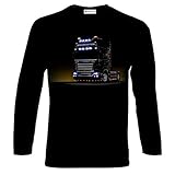 Kurzarm Scania Truck Drivers LKW Männer Langarm Printed T-Shirt (L)