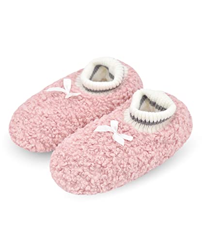 Image of DICUIRD Womens Fleece Slipper Socks Non-Slip Grippers Indoor Slippers
