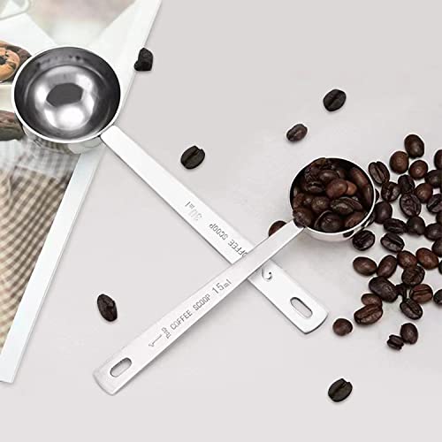 Vitkstar 2 Pack Stainless Steel Coffee Scoop Measuring Tablespoon And Scooper With Long Handles(15Ml&30Ml) #TOP3