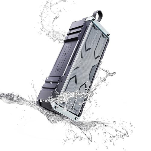 comiso Bluetooth Speaker?Portable Speaker V5.3 with 20W Loud Stereo Sound, IPX7 Waterproof Speakers with Deep Bass, 24-Hour Playtime,Rugged Metal,Compact, Wireless Speoker for Outdoor/Home/Travel