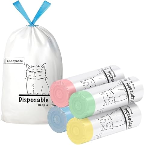 KAQ Small Trash Bags 4 Gallon, 120 Count Tear-Free Drawstring Trash Bags, Extra Strong Small Garbage Bags, Separated Unscented Waste Basket Liners Bags for Kitchen,Bathroom,Office Cover