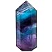 SUNYIK Natural Fluorite Gemstone Self Standing 6 Facet Single Point Healing Chakra Figurine Sphere Home Decor,1.5