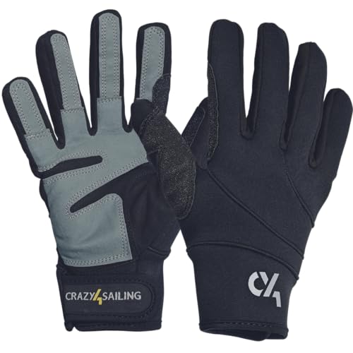 crazy4sailing Segelhandschuhe Herren & Damen Neopren L – Warme Vollfinger für Winter, Segeln, Kajak & SUP – Thermo Handschuh flexibel & rutschfest – Ideal für kalte Tage