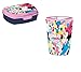 Little Flight Minnie Pappa Scuola , Pappa Mare Tazza E Box PORTAMERENDA Scuola Minnie ,Bicchiere E Box MERENDA PLASTICA Riutilizzabile Rigida (1 Bicchieri E 1 Box PORTAMERENDA in PLASTICA Rigida)