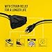 STANLEY 2 Ft 12/3 AWG Heavy Duty Extension Cord Splitter with 3 Grounded Outlets Black SJTW Cable 12V/15A 1875W Durable Outdoor Power Cord for Tools and Equipment Use in Dry Locations ETL Listed